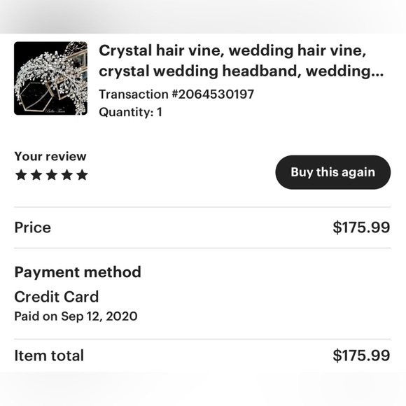 Bridal hairpiece - Picture 4 of 4